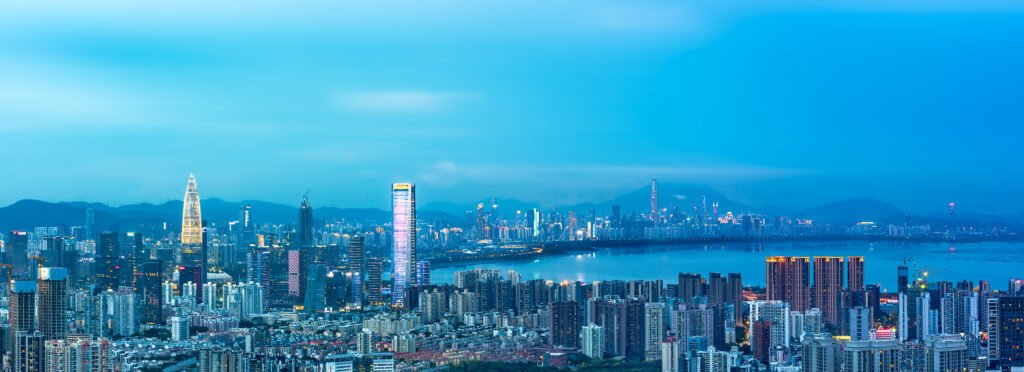 千库网 中国深圳前海繁华都市蓝调景观 摄影图编号21195558