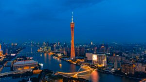 千库网 广州傍晚广州塔珠江航拍摄影图配图 摄影图编号234088