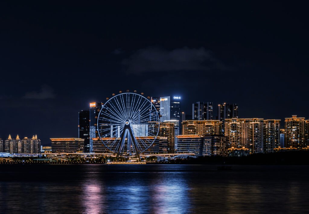 千库网 摩天轮城市建筑深圳夜景摄影图配图 摄影图编号242593