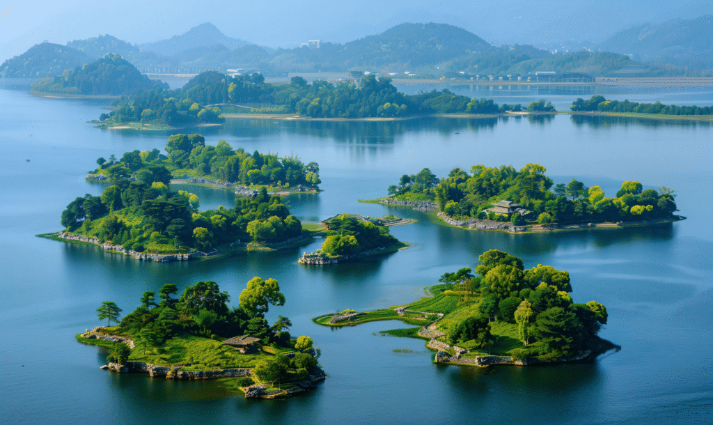 千库网 杭州千岛湖的很多小岛 摄影图编号20619417